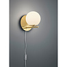 Moderne mat gouden LED wandlamp met E14 fitting en snoer, tot 28W vermogen