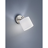 Ronde LED wandlamp mat nikkel met E14 fitting en maximaal 28W vermogen in modern design