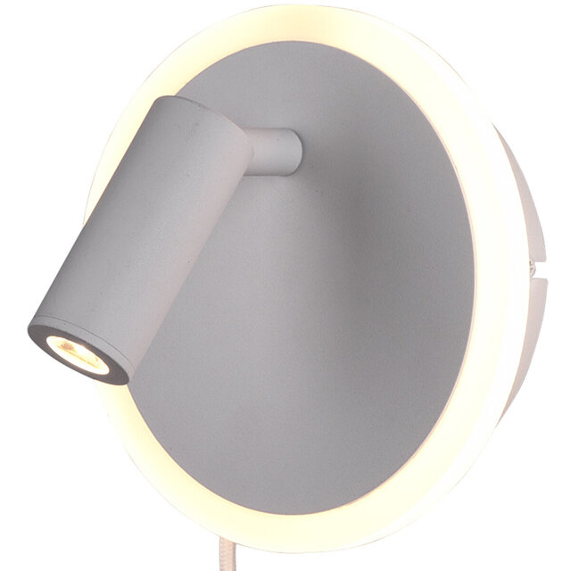 LED wandlamp | 7W (5W+2W) | 3000K Warmwit | Mat wit | Rond Verlichting per ruimte