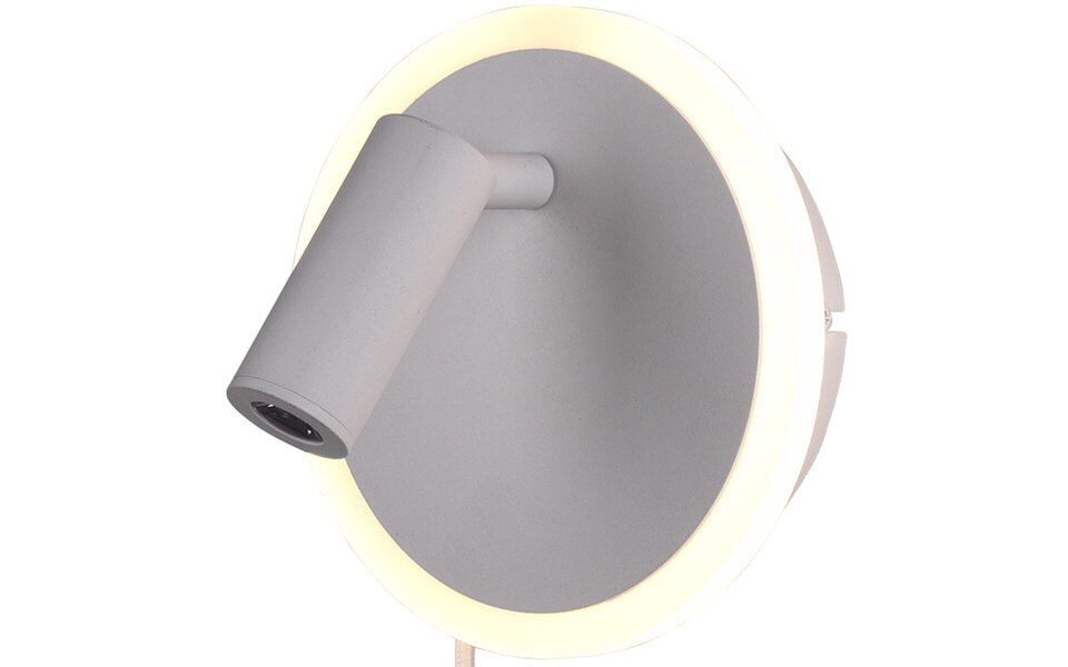 HLW LED LED Wall Lamp Trion Jodan 7W - Warm White 3000K - Matte White Aluminum