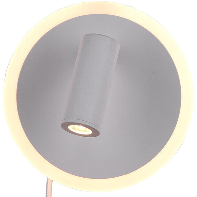 HLW LED LED Wall Lamp Trion Jodan 7W - Warm White 3000K - Matte White Aluminum