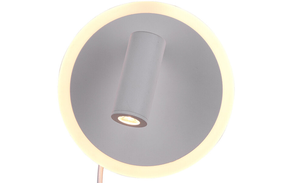 HLW LED LED Wandlamp Trion Jodan 7W - Warm Wit 3000K - Mat Wit Aluminium HLW LED LED Wandlamp Trion Jodan 7W - Warm Wit 3000K - Mat Wit Aluminium