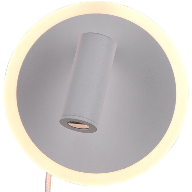 HLW LED LED Wall Lamp Trion Jodan 7W - Warm White 3000K - Matte White Aluminum