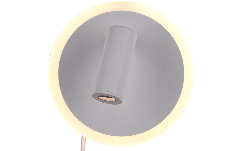 HLW LED LED Wandlamp Trion Jodan 7W - Warm Wit 3000K - Mat Wit Aluminium HLW LED LED Wandlamp Trion Jodan 7W - Warm Wit 3000K - Mat Wit Aluminium