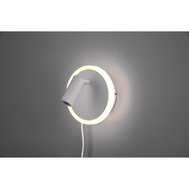 HLW LED LED Wall Lamp Trion Jodan 7W - Warm White 3000K - Matte White Aluminum