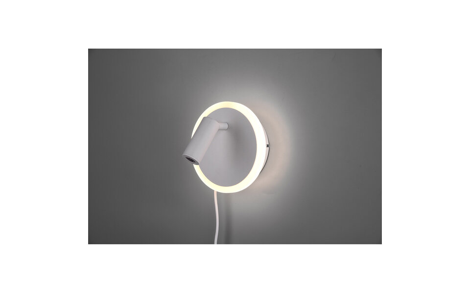 HLW LED LED Wall Lamp Trion Jodan 7W - Warm White 3000K - Matte White Aluminum