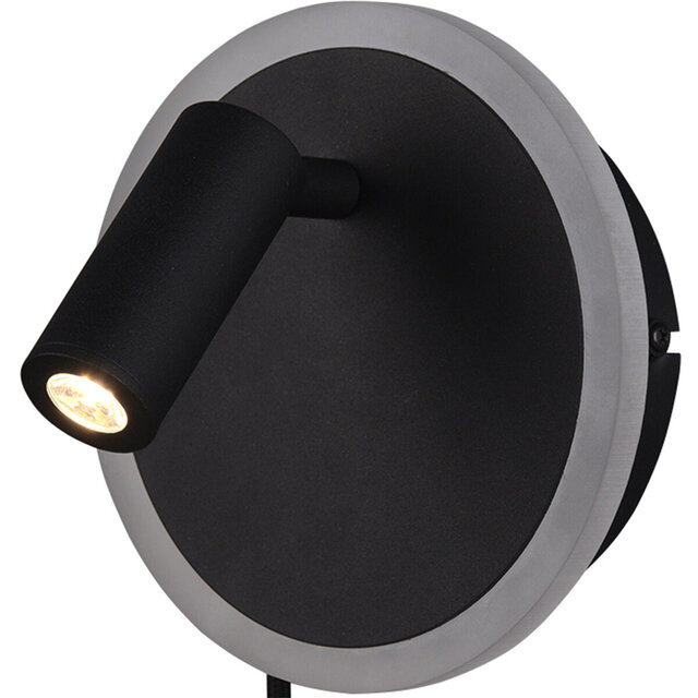 HLW LED Moderne LED Wandlamp Mat Zwart 7W - Warm Wit 2700K–3000K - Aluminium