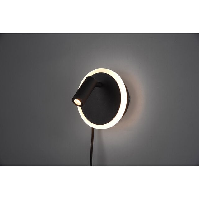 HLW LED Moderne LED Wandlamp Mat Zwart 7W - Warm Wit 2700K–3000K - Aluminium