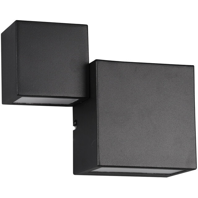 Zwarte dimbare LED wandlamp 12W met warm wit licht 2700-3000K en up&down verlichting Zwarte dimbare LED wandlamp 12W met warm wit licht 2700-3000K en up&down verlichting