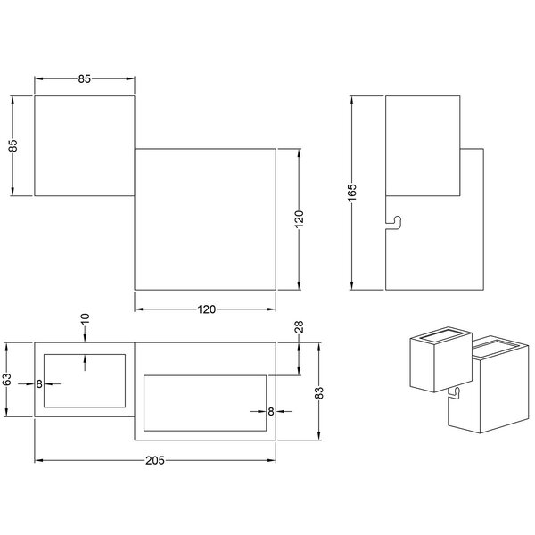 HLW LED Dimbare LED Wandlamp 12W - Warm Wit 2700K-3000K - Zwarte & Witte Vloerlamp & Wandlamp HLW LED Dimbare LED Wandlamp 12W - Warm Wit 2700K-3000K - Zwarte & Witte Vloerlamp & Wandlamp