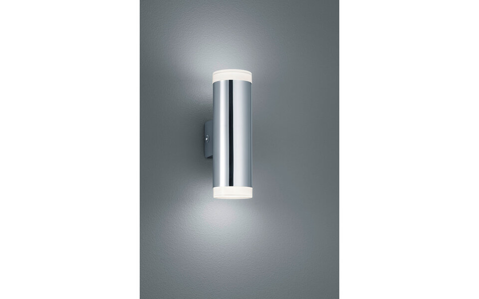 HLW LED Modern LED Wall Lamp 8W Warm White 2700K–3000K with Fabric Shade & Gloss Chrome