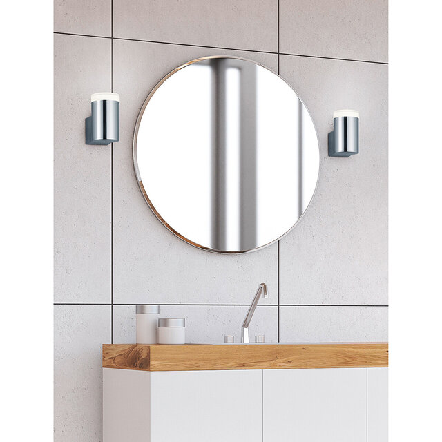 HLW LED Moderne LED Wandlamp 8W Warm Wit 2700K–3000K met Stoffen Kap & Glans Chroom