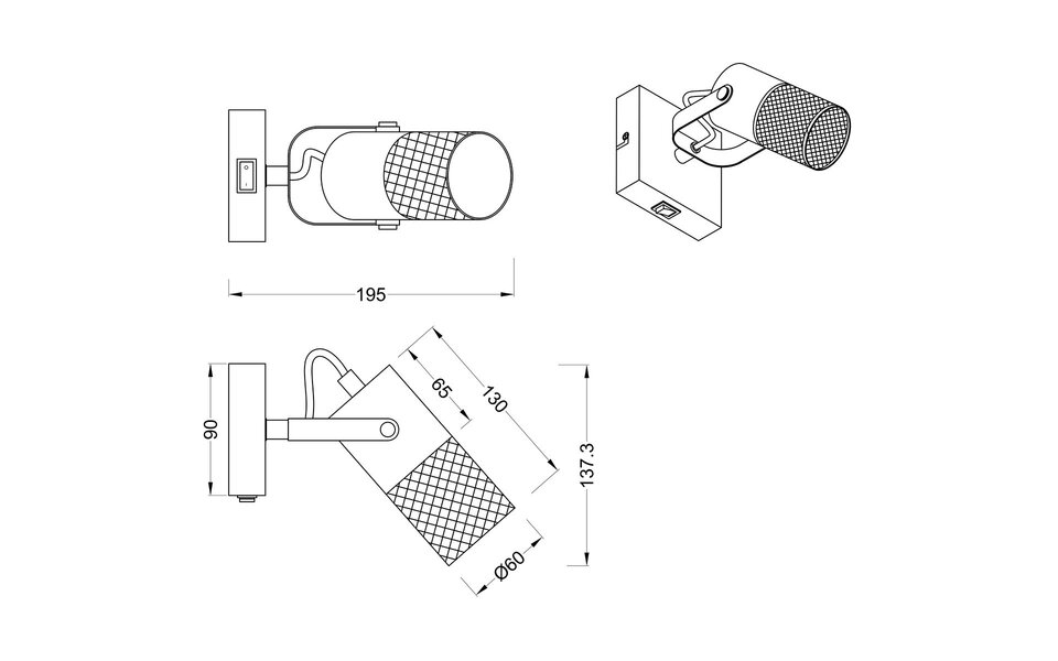 HLW LED LED Wall Spotlight Matte Black - Durable Aluminum with E14 Fitting, Perfect as LED Floor Lamp and LED Spot HLW LED LED Wall Spotlight Matte Black - Durable Aluminum with E14 Fitting, Perfect as LED Floor Lamp and LED Spot