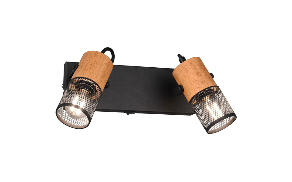HLW LED LED Wall Spotlight Matte Black - 2-light E14 fitting, adjustable beam angle & aluminum