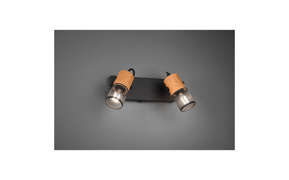 HLW LED LED Wall Spotlight Matte Black - 2-light E14 fitting, adjustable beam angle & aluminum