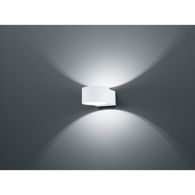 Mat witte aluminium LED wandlamp met 4W vermogen en warm wit licht 3000K up/down verlichting