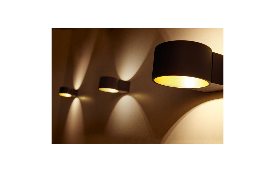 HLW LED LED Wandlamp 4W Warm Wit 3000K Mat Zwart | Trion Lapaco Aluminium