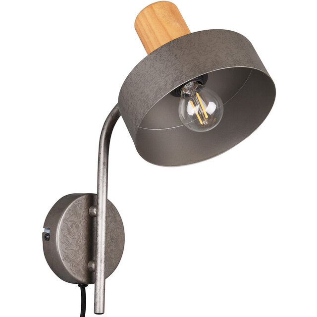 Ronde LED wandlamp van mat nikkel met GU10 fitting en modern aluminium design tot 10W