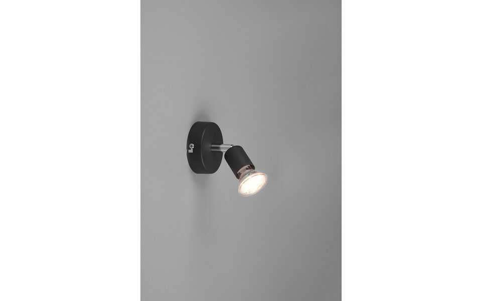 HLW LED LED Wandspot Trion Pamo - Mat Zwart Aluminium - GU10 Fitting, LED Spot