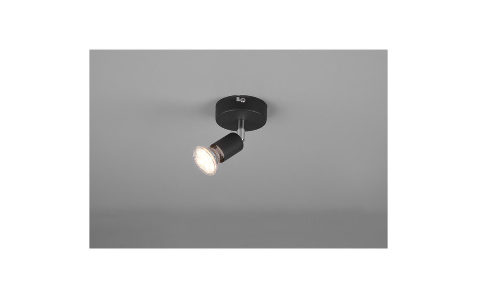 HLW LED LED wall spotlight Trion Pamo - Matte black aluminum - GU10 fitting, LED spotlight