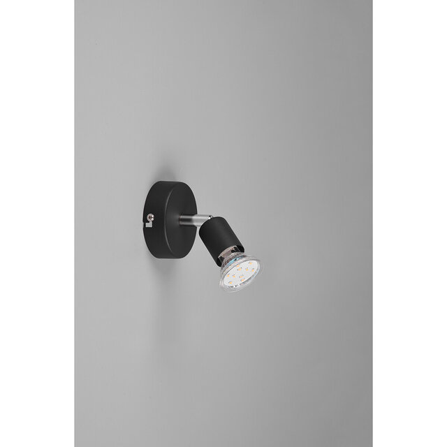 HLW LED LED wall spotlight Trion Pamo - Matte black aluminum - GU10 fitting, LED spotlight