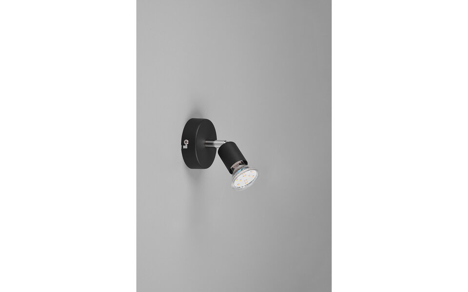 HLW LED LED wall spotlight Trion Pamo - Matte black aluminum - GU10 fitting, LED spotlight