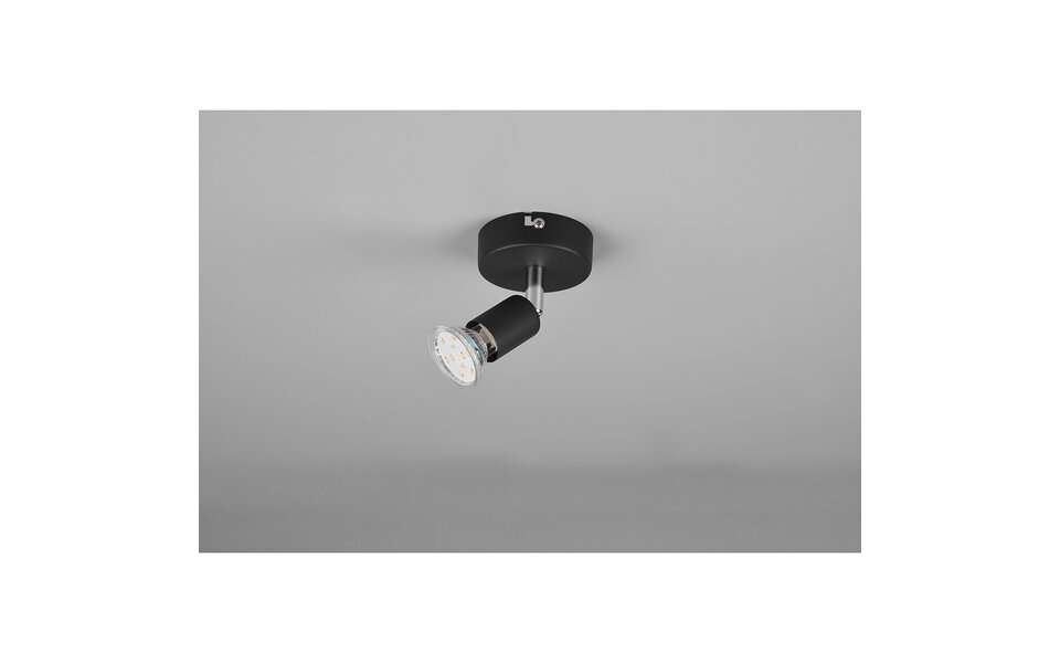 HLW LED LED wall spotlight Trion Pamo - Matte black aluminum - GU10 fitting, LED spotlight