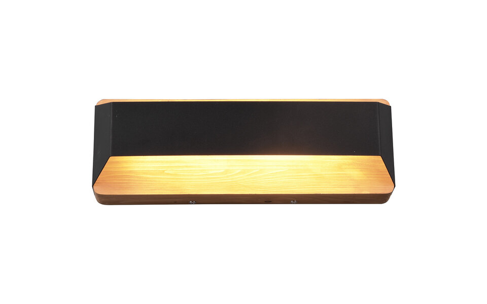 HLW LED LED Wandlamp Dimbaar - Mat Zwart Aluminium, Warm Wit 3000K, Up & Down Licht