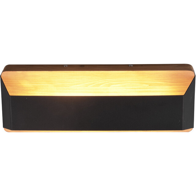 HLW LED LED Wall Lamp Dimmable - Matte Black Aluminum, Warm White 3000K, Up & Down Light
