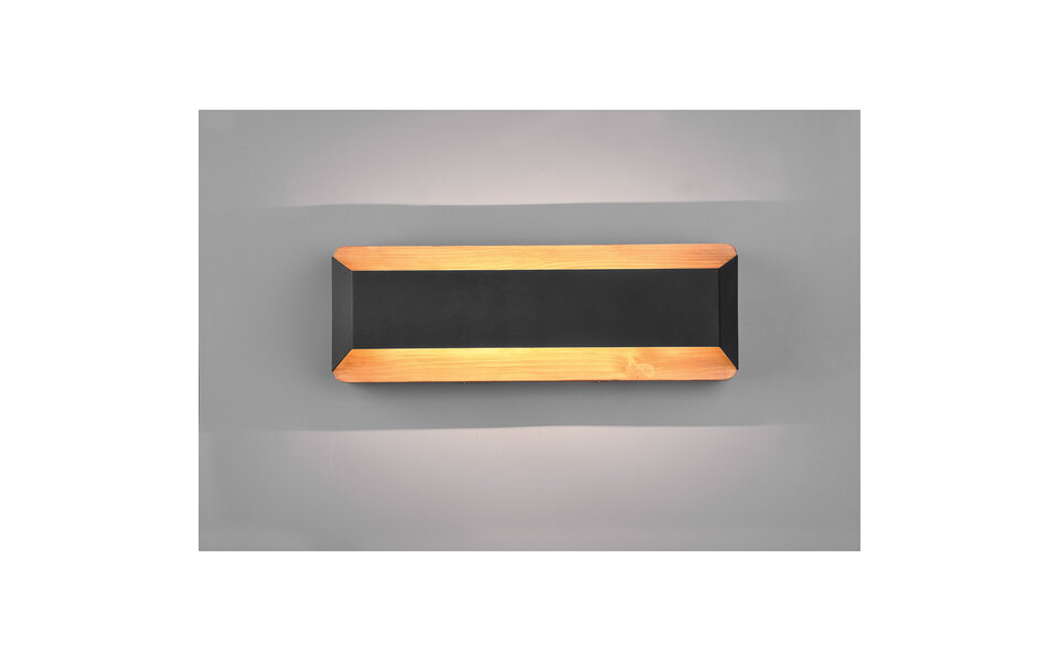 HLW LED LED Wall Lamp Dimmable - Matte Black Aluminum, Warm White 3000K, Up & Down Light