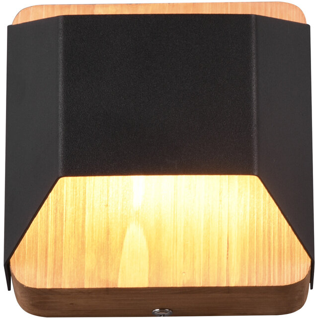 HLW LED Dimbare LED Wandlamp Mat Zwart met Warm Wit 3000K en OSRAM LEDs - 4.3W