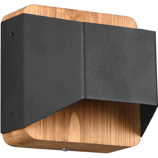 HLW LED Dimbare LED Wandlamp Mat Zwart met Warm Wit 3000K en OSRAM LEDs - 4.3W