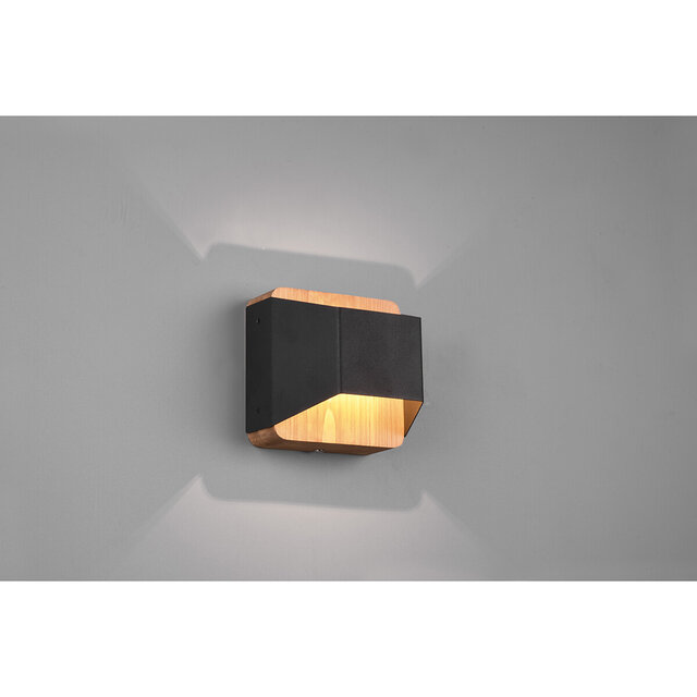 HLW LED Dimbare LED Wandlamp Mat Zwart met Warm Wit 3000K en OSRAM LEDs - 4.3W