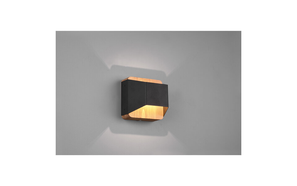 HLW LED Dimbare LED Wandlamp Mat Zwart met Warm Wit 3000K en OSRAM LEDs - 4.3W
