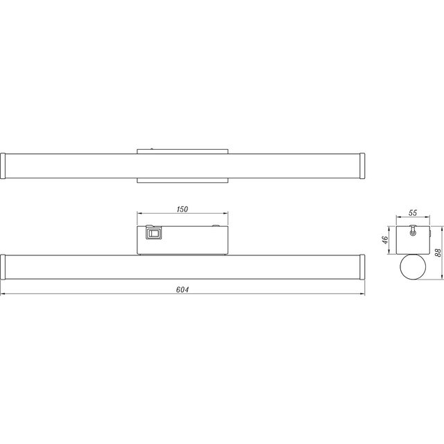 HLW LED LED Wandlamp Mat Zwart - Warm Wit 3000K - 6.5W LED, Badkamer & Interieur