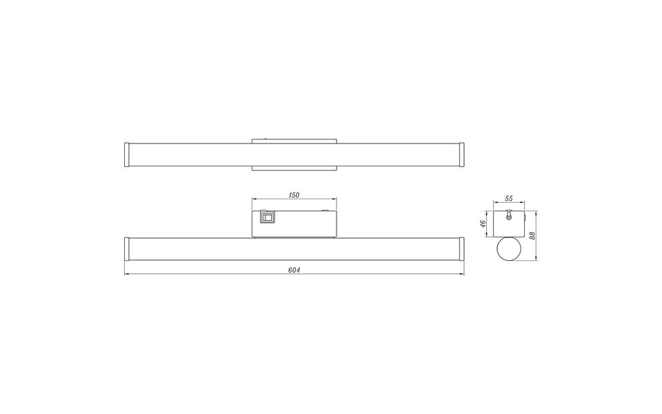HLW LED LED Wall Lamp Matte Black - Warm White 3000K - 6.5W LED, Bathroom & Interior HLW LED LED Wall Lamp Matte Black - Warm White 3000K - 6.5W LED, Bathroom & Interior
