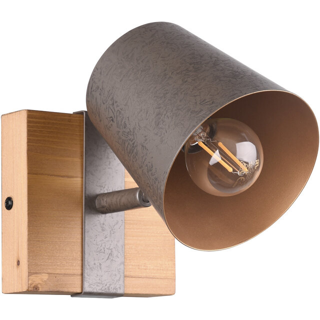 HLW LED LED Wandspot Trion Bimm - Antiek Nikkel, Ronde LED Spot met E14 Fitting