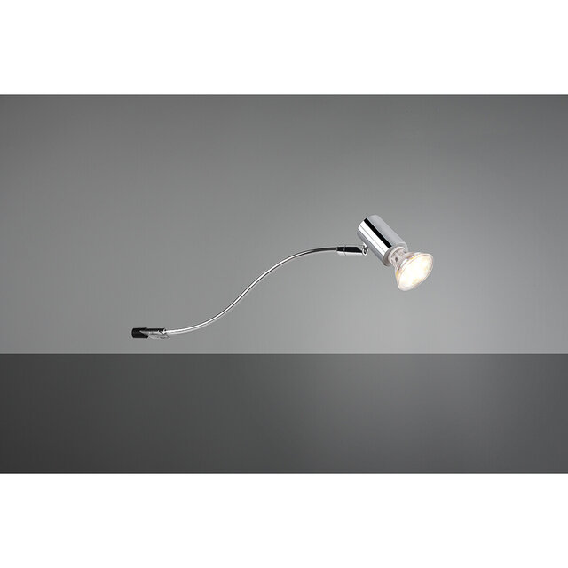 HLW LED Trion Giano LED Wall Lamp - Splashproof IP44, GU10 Fitting, Aluminum, Polished Chrome
