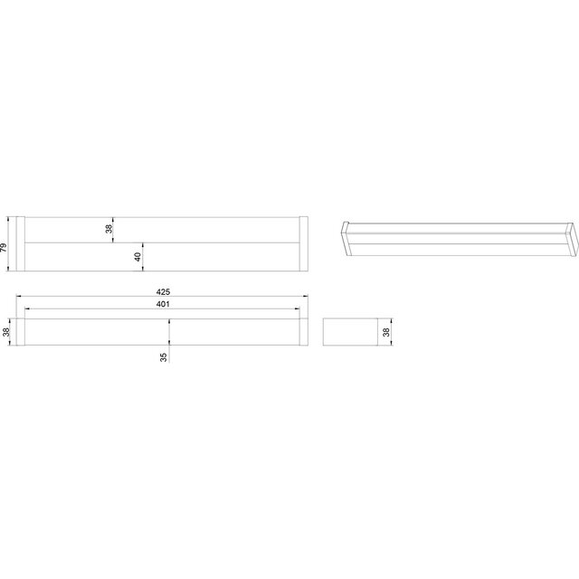 HLW LED LED Wandlamp 6W Warm Wit 3000K Spatwaterdicht IP44 - Mat Chroom Aluminium