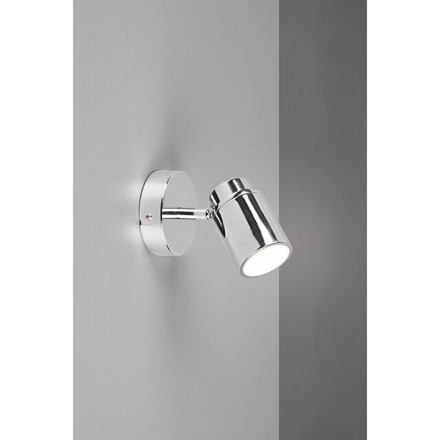 HLW LED LED Wandspot Trion Artion - GU10 Fitting, Waterdicht IP44, Mat Chroom Aluminium