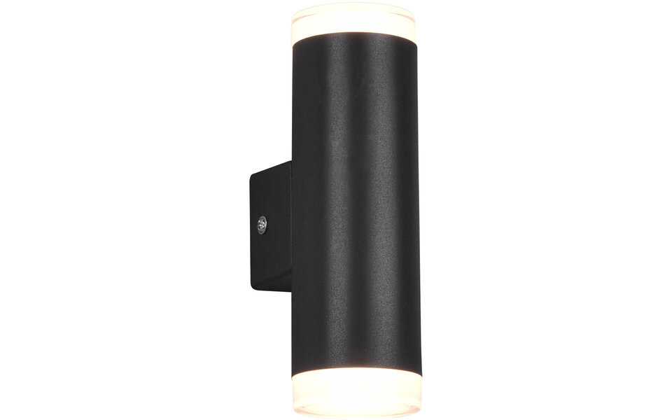HLW LED LED Wall Lamp Trion Yar - 8W Warm White 3000K - Matte Black, Durable Plastic