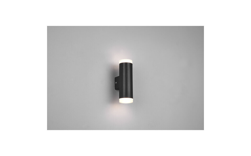 HLW LED LED Wandlamp Trion Yar - 8W Warm Wit 3000K - Mat Zwart, Duurzaam Kunststof