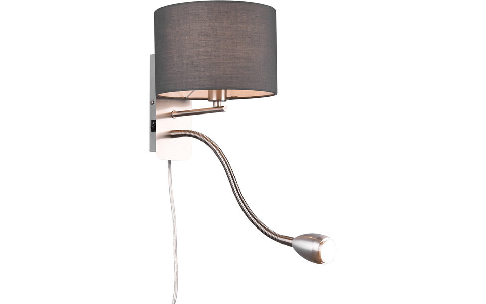 HLW LED LED Wandlamp Mat Grijs met Warm Wit 2700K–3000K, 3W LED & Flexibele Arm