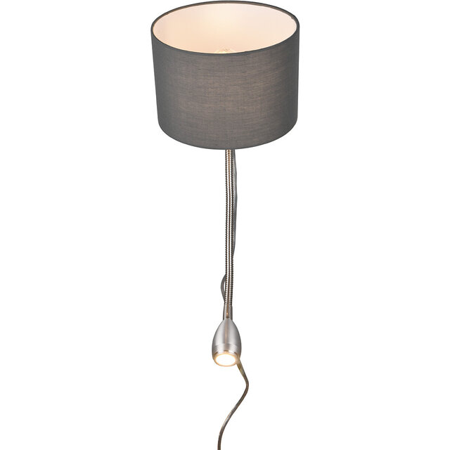 HLW LED LED Wandlamp Mat Grijs met Warm Wit 2700K–3000K, 3W LED & Flexibele Arm