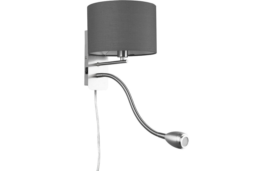 HLW LED LED Wandlamp Mat Grijs met Warm Wit 2700K–3000K, 3W LED & Flexibele Arm