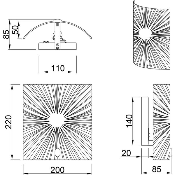 HLW LED LED Wandlamp Trion Elize - Mat Chroom Aluminium, E27 Fitting, Modern Vierkant Design HLW LED LED Wandlamp Trion Elize - Mat Chroom Aluminium, E27 Fitting, Modern Vierkant Design