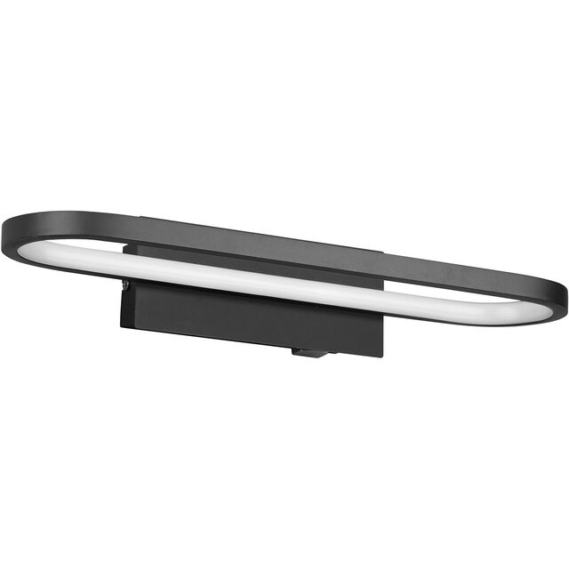 Mat zwarte LED wandlamp van aluminium met 17W vermogen en warm wit licht van 3000K IP44 geschikt voor vochtige ruimtes Mat zwarte LED wandlamp van aluminium met 17W vermogen en warm wit licht van 3000K IP44 geschikt voor vochtige ruimtes