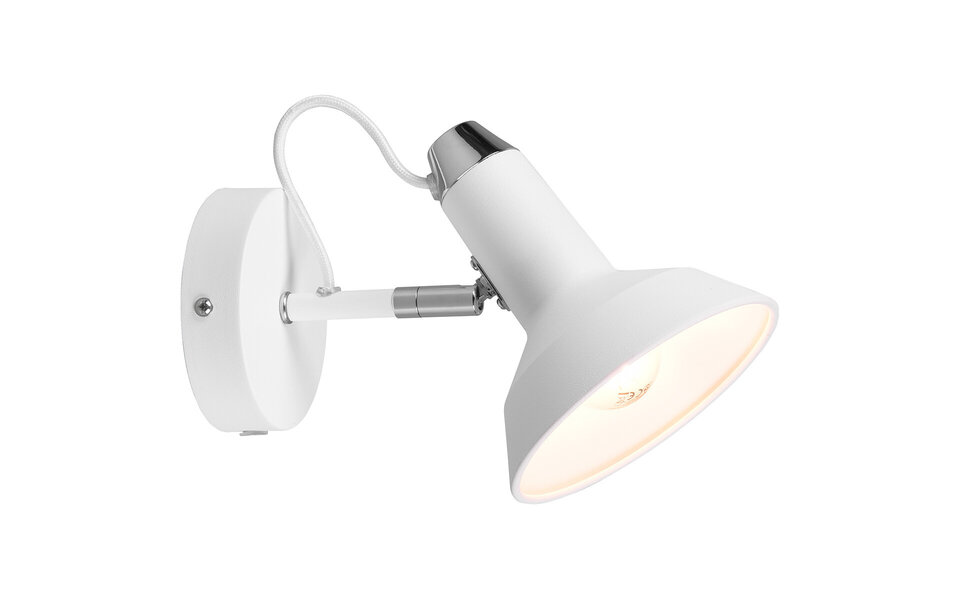 HLW LED LED Wandspot Trion Rollo - Mat Wit, Aluminium, E14 Fitting, 1-lichts LED Spot HLW LED LED Wandspot Trion Rollo - Mat Wit, Aluminium, E14 Fitting, 1-lichts LED Spot