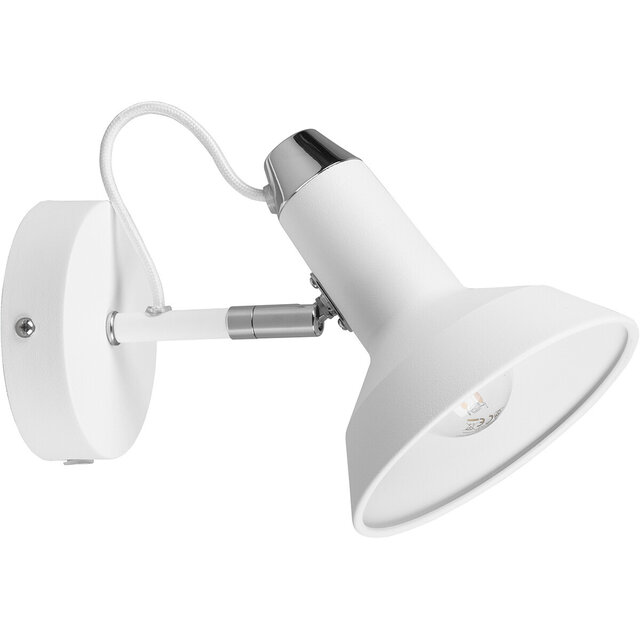 Ronde mat witte LED wandlamp van aluminium met E14 fitting en maximaal 10W vermogen