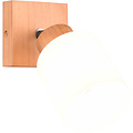 LED Wall Spotlight Trion Asmara - Wooden LED Spotlight with E14 Fitting for Atmospheric Lighting